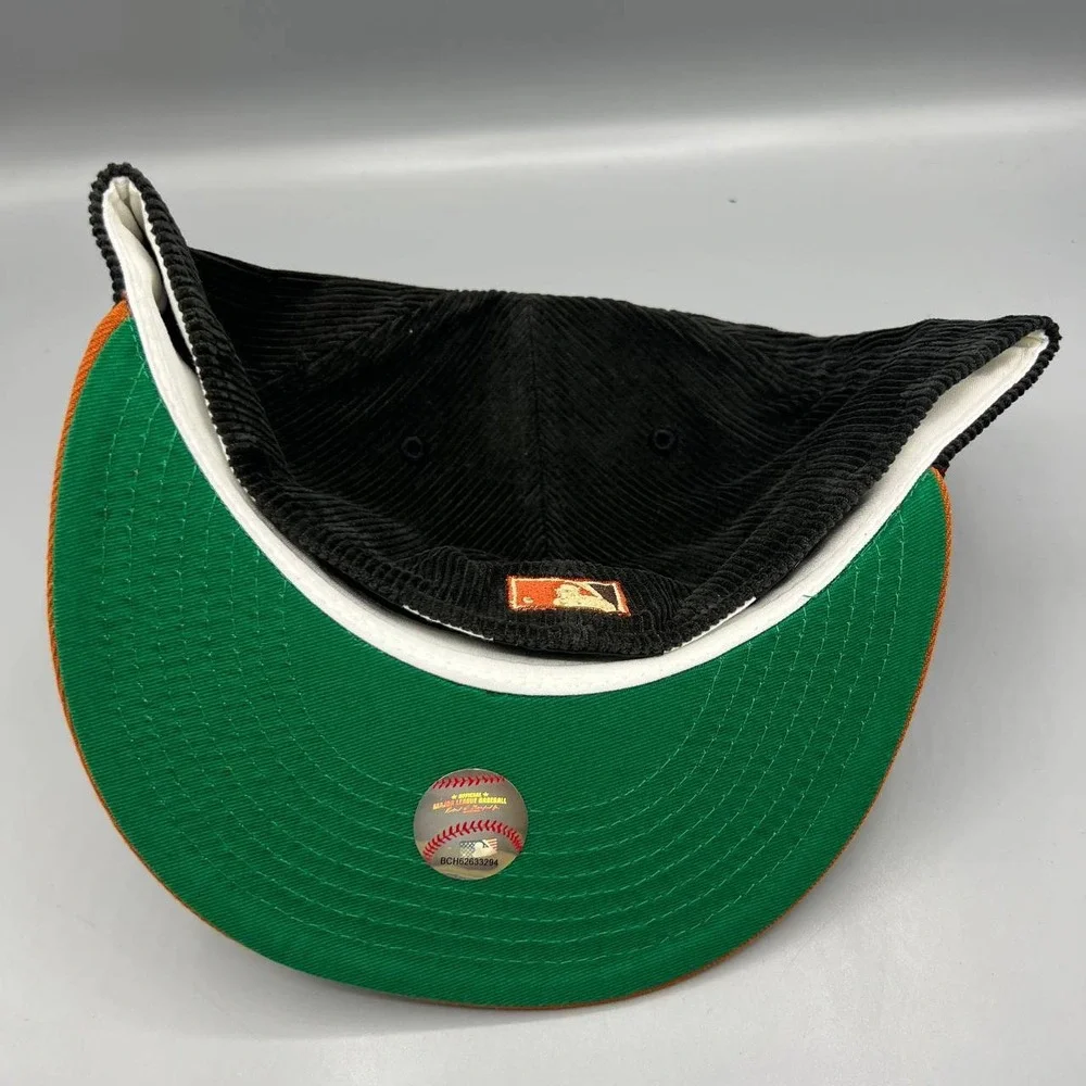 Houston Astros Hat Men 7 5/8 Black Green Corduroy 59Fifty New Era MLB Fitted Cap